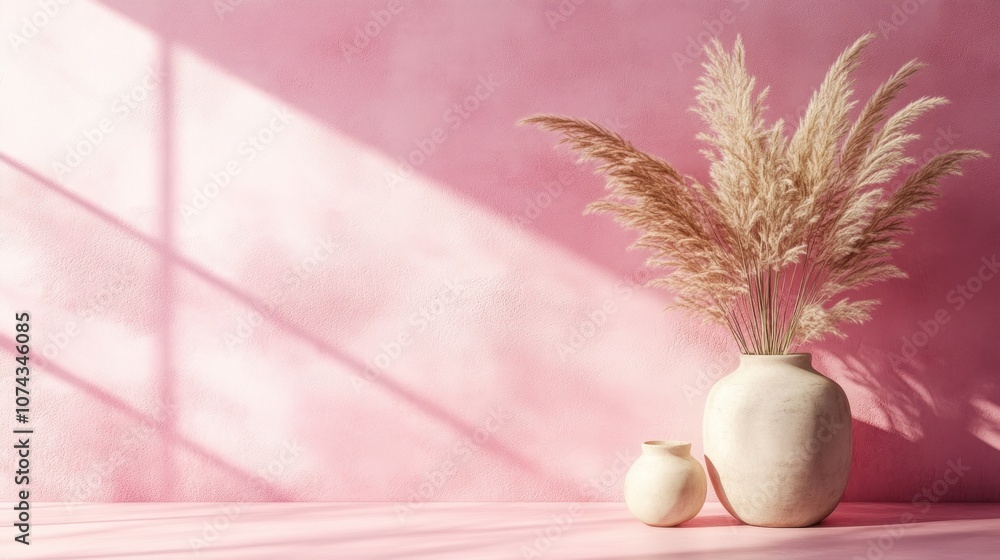 Aufkleber simple background in soft pastel pink with a smooth, clean surface, creating a calm and gentle atmos