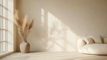 Simple background in soft beige, warm and neutral, giving a natural and soothing vibe