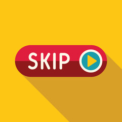 Skip button with play symbol is encouraging user to skip content