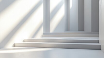 Fototapeta premium Simple background with a gradient from light grey to soft white, creating depth in a minimalistic way