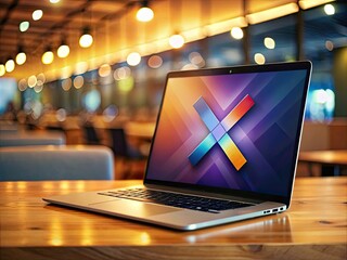 Laptop Displaying the Letter X - Creative Portrait Photography for Tech Lovers