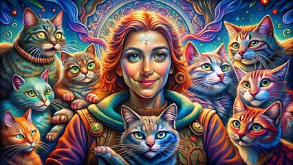 Obraz premium Heartwarming and Exclusive Cat Lover Images: Adorable Kittens, Playful Cats, and Furry Friends