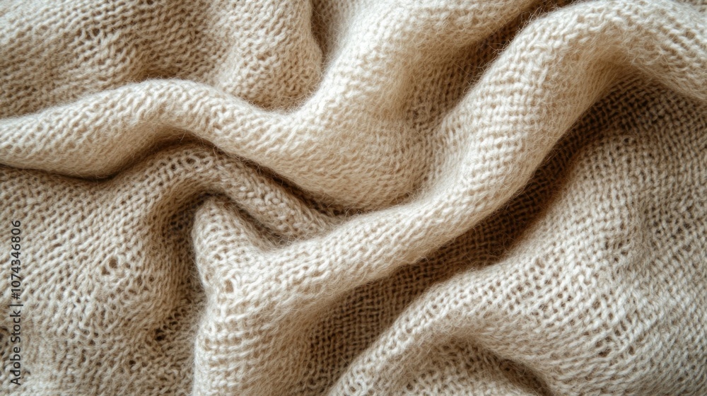Poster textured background with soft fabric weave in light beige, creating a warm and cozy atmosphere