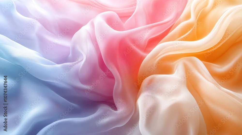 Poster translucent background with soft pastel hues blending smoothly, creating a delicate and airy look