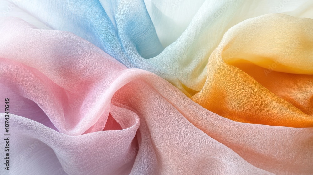 Poster translucent background with soft pastel hues blending smoothly, creating a delicate and airy look