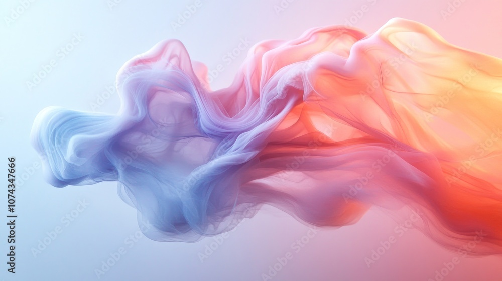 Poster translucent background with soft pastel hues blending smoothly, creating a delicate and airy look