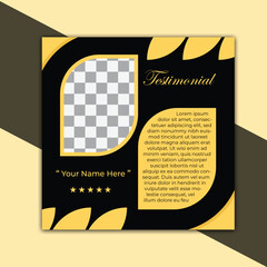 Modern client testimonial, customer feedback social media post template layout or web banner design with color variation template. Customer feedback testimonial social media post web banner template.