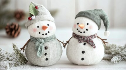 Cute Snowmen Dolls for Winter Holiday Decor