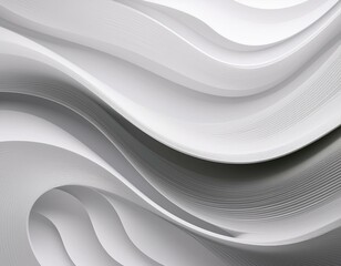 Wide Horizontal Tech Banner with Elegant White and Gray Layers, Shadow Play for Depth - Modern Digital and Corporate Background
