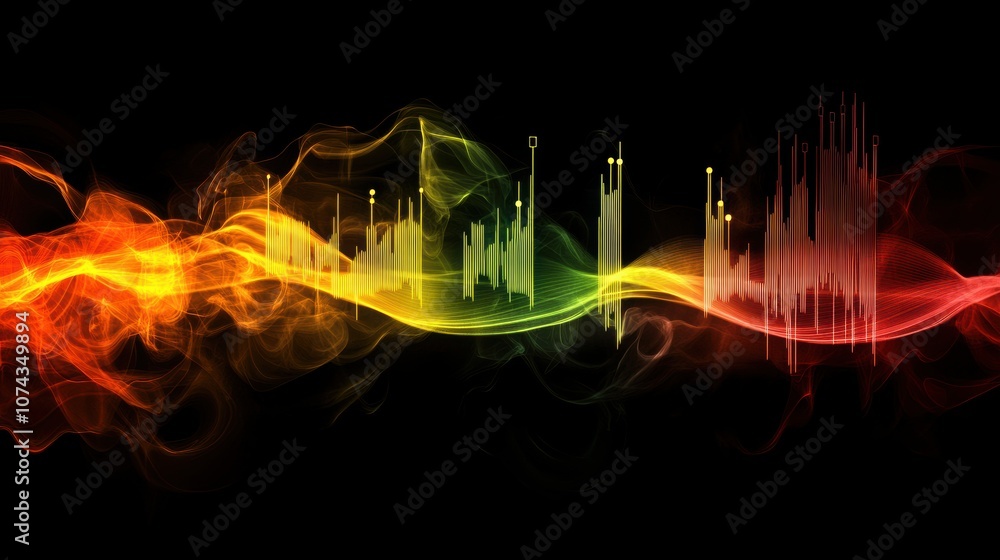 Aufkleber dynamic colorful sound wave pattern abstract design