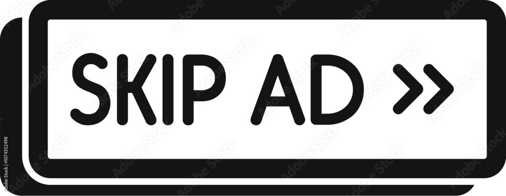 Poster skip ad button allowing users to avoid watching online advertisements, providing control over viewin