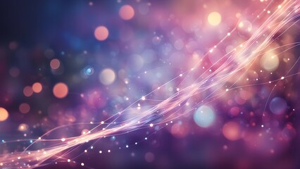 A vibrant abstract background with swirling lights and bokeh effects.