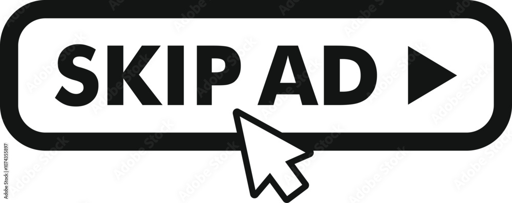 Poster skip ad button with mouse arrow clicking it