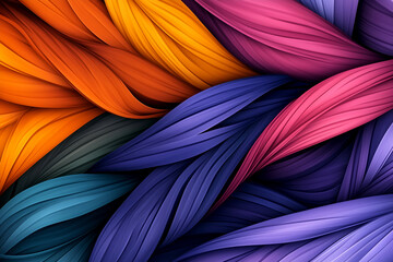 A colorful, abstract image of a bunch of different colored ribbons. The ribbons are of various colors and are arranged in a way that creates a sense of movement and flow. The image is vibrant