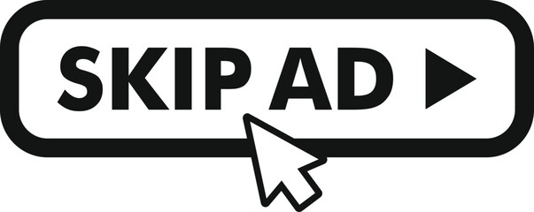 Skip ad button with mouse arrow clicking it