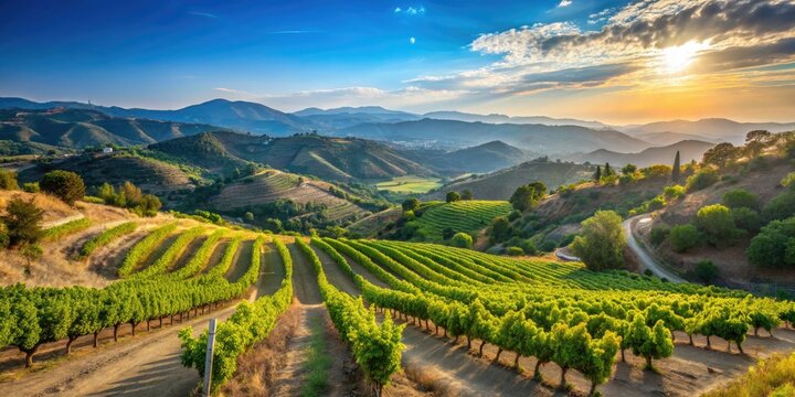 Lush Vineyards of Omodos in Troodos Mountains, Cyprus - Scenic Eastern Mediterranean Landscape