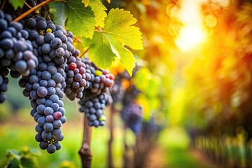 Fototapeta premium Luxurious Dark Sweet Grapes in Tilt-Shift Focus for Wine Lovers
