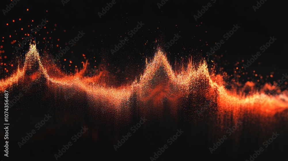 Poster vibrant sound waves in dynamic amplitude display