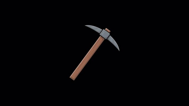 Animated Pickaxe Logo Video - Transparent