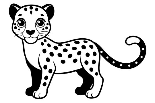 recommend clip art: Cute cheetah cartoon vector illustration.