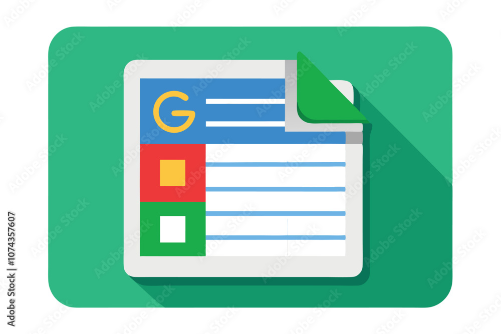 Poster a digital display shows a google sheets template with colorful sections and organized data layout, c
