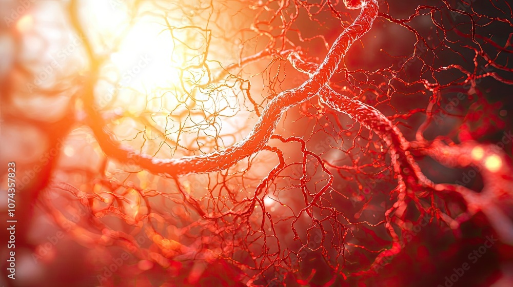 Poster close-up of red neural network strands against a glowing background.
