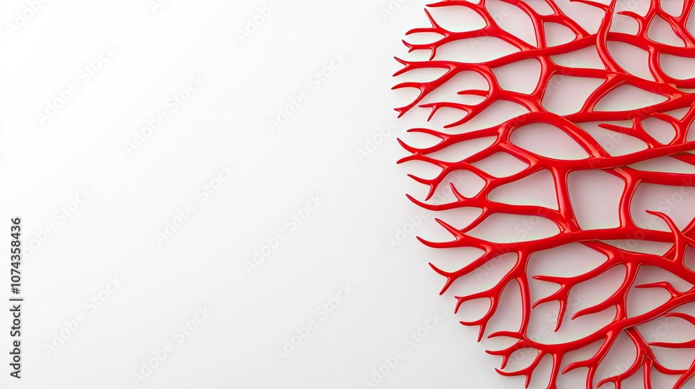 Aufkleber red abstract heart shape design on a white isolated background.