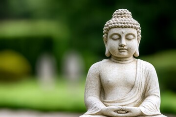 A statue of a buddha sitting in a lotus position