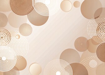 Modern Brown Soft Pastel Circle Pattern Vector Art for Creative Projects with Ample Copy Space on the Right Side for Custom Text or Graphics