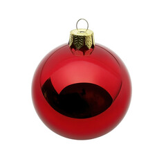 Vibrant Red Christmas Ornament with Reflective Surface