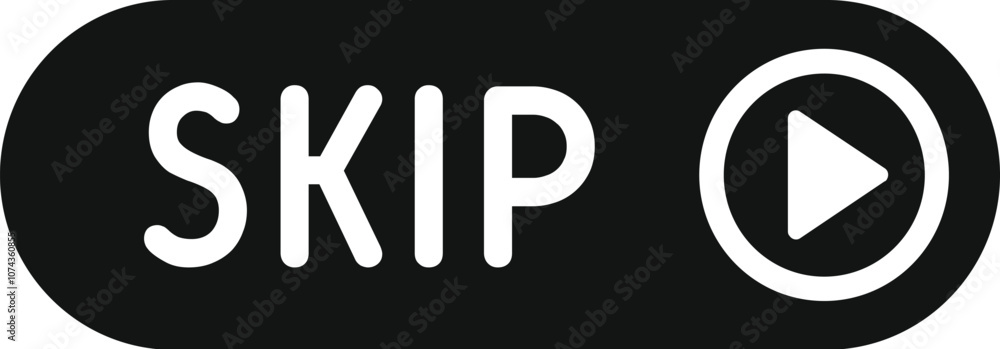 Poster skip button with arrow showing skip forward multimedia control