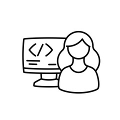 A Simple and Modern Design Highlighting the Growing Role of Women in Coding and the Tech Industry, Ideal for STEM and Education Content