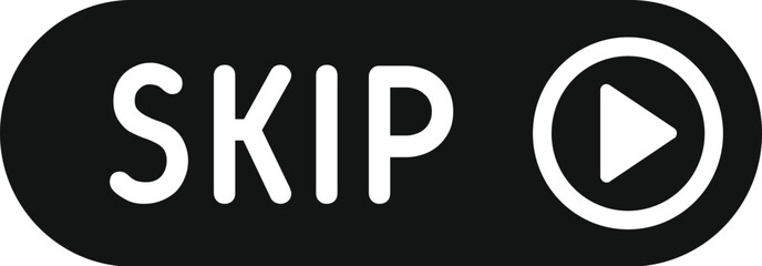 Skip button with arrow showing skip forward multimedia control