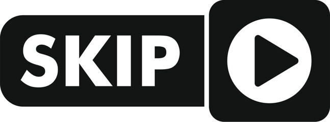 Skip button icon with a play symbol, ideal for video or music player interfaces