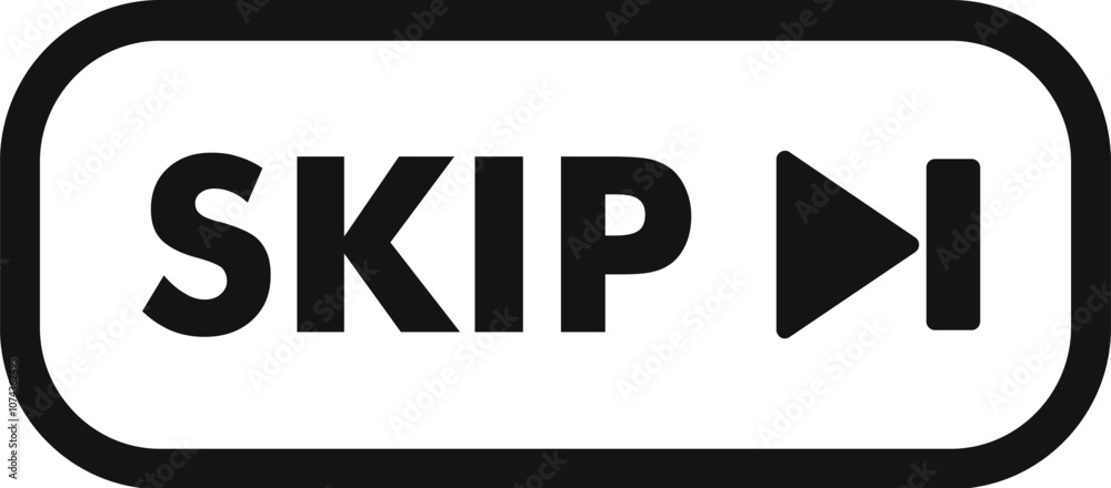 Poster skip button with forward arrow, enabling users to jump ahead in multimedia content