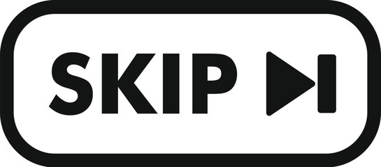 Skip button with forward arrow, enabling users to jump ahead in multimedia content