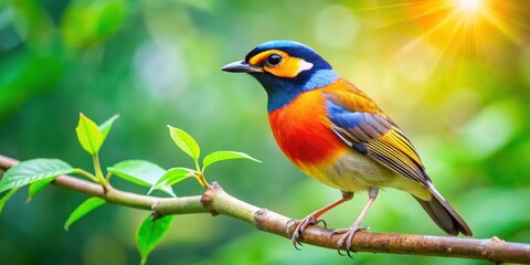 Beautiful Macau bird perched on a tree branch , Macau, bird, tree, wildlife, nature, colorful, feathers, exotic