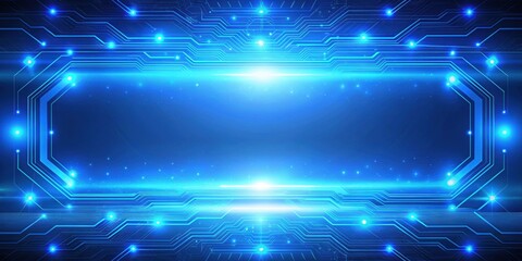 Obraz premium Shining blue glow technology background with futuristic design, glow, technology, blue, futuristic, background, abstract