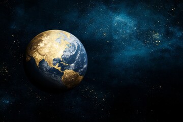 Fototapeta premium A view of the earth from space with stars in the background