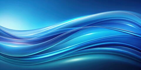 Fototapeta premium Abstract blue wavy background with smooth curves and gradient colors, Blue, Abstract, Background, Wavy, Smooth, Curves, Gradient