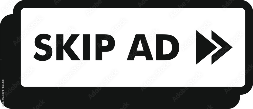 Poster skip ad button for avoiding online advertisement while watching videos