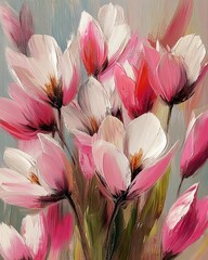 Oil painting flower wallpaper