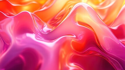 Obraz premium Vibrant background in neon pink and orange gradient, blending seamlessly for a playful and dynamic look