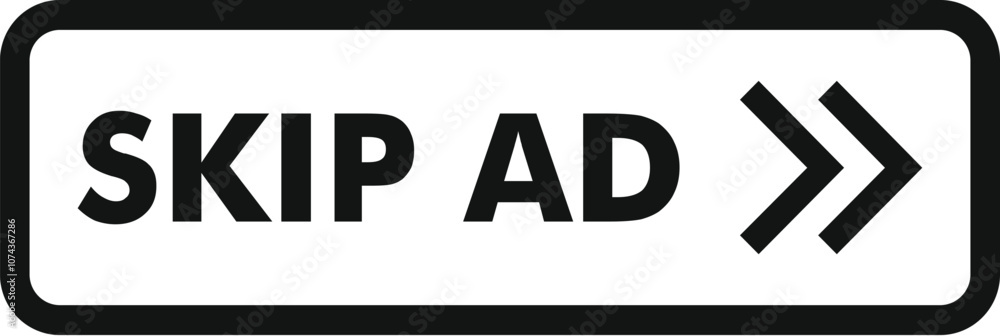 Poster skip ad button allowing users to bypass promotional content, offering control over online viewing ex