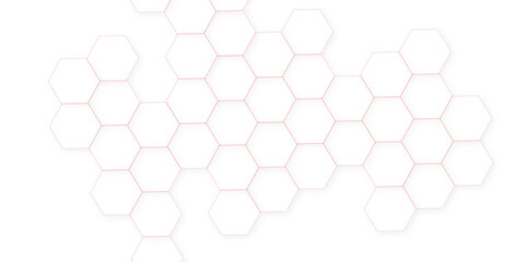 Abstract white hexagon concept background. Seamless pattern with hexagon. Hexagonal white hexagons honeycomb wallpaper. Abstract white lines background.	