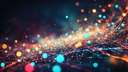 A vibrant abstract representation of interconnected lights and patterns.