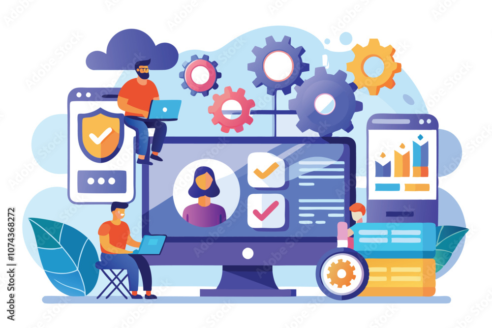 Poster software maintenance and web support with detailed ui concepts in a digital, it services including s