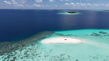 Aerial views of Gaafu Dhaalu Atoll Maguhdhuvaa Island, Maldives