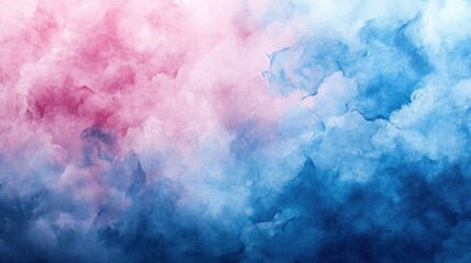 Watercolor background with soft pastel hues blending pink and blue, creating a dreamy and gentle texture