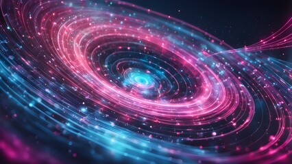 A vibrant cosmic swirl of colors representing a galaxy or nebula in space.